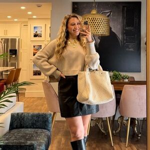 Anthropologie Colette Faux Leather Mini Skirt